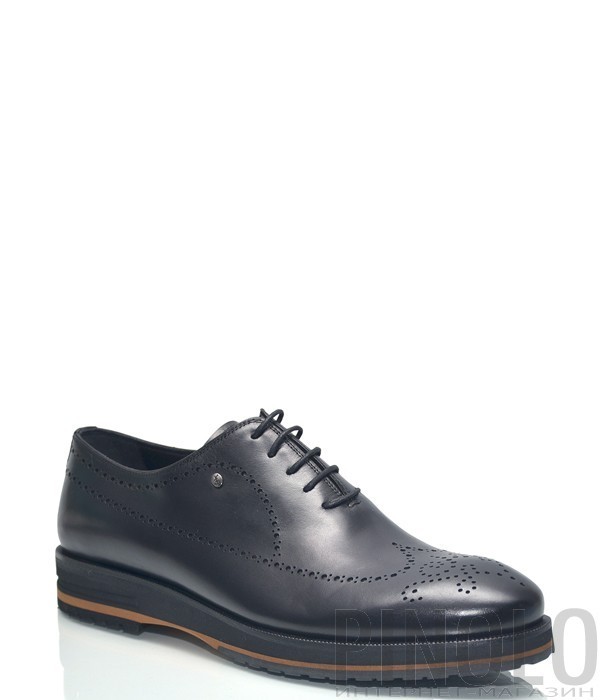 Черные туфли Roberto Serpentini 28707 в гладкой коже с перфорацией