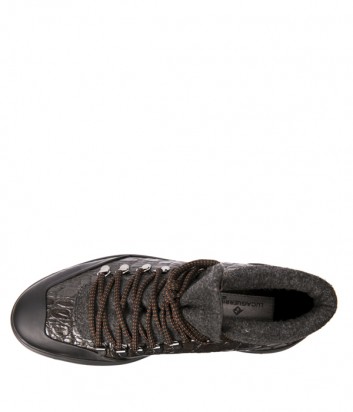Коричневые кожаные ботинки Luca Guerrini 9291 с войлочными вставками