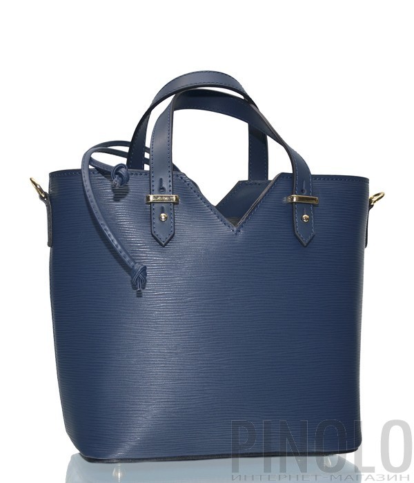 Синяя женская сумка Leather Country 3831757 в текстурной коже