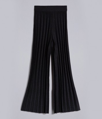 Широкие брюки TWIN-SET PA83CE из плиссированного трикотажа с люрексом
