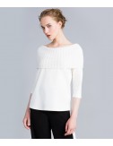 Джемпер-блуза TWIN-SET PA8215 с мягким трикотажным воротом белый