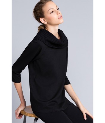 Джемпер-блуза TWIN-SET PA8215 с мягким трикотажным воротом черный