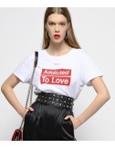 Белая хлопковая футболка PINKO 1G13YDY с надписями