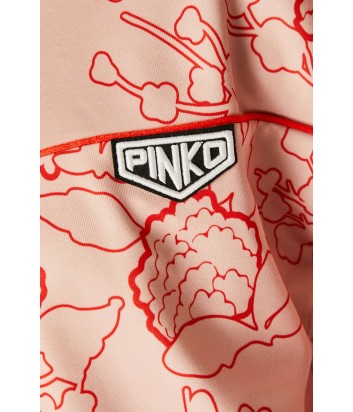 Розовая толстовка PINKO 1G13WW с капюшоном и цветочным принтом
