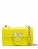 Кожаная сумка PINKO Love Bag 1P21AF с откидным клапаном ярко-желтая