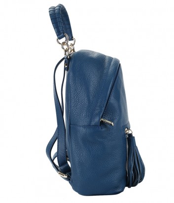Маленький кожаный рюкзак Coccinelle Leonie сапфирового цвета