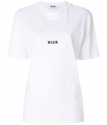 Белая футболка MSGM 2641MDM100 с лаконичным лого спереди