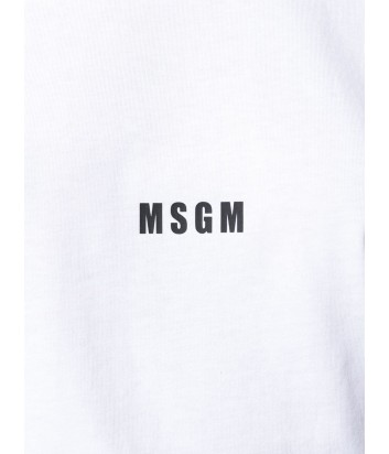 Белая футболка MSGM 2641MDM100 с лаконичным лого спереди