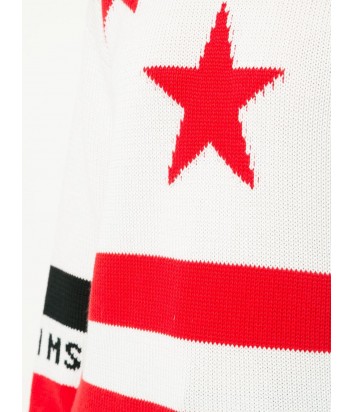 Белый свитер MSGM 2641MDM139 с красным звездным принтом