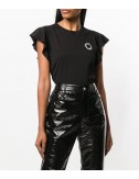 Черная футболка Karl Lagerfeld 91KW1716 с рюшами на рукавах