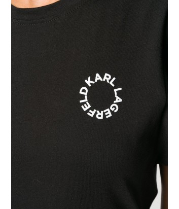 Черная футболка Karl Lagerfeld 91KW1716 с рюшами на рукавах