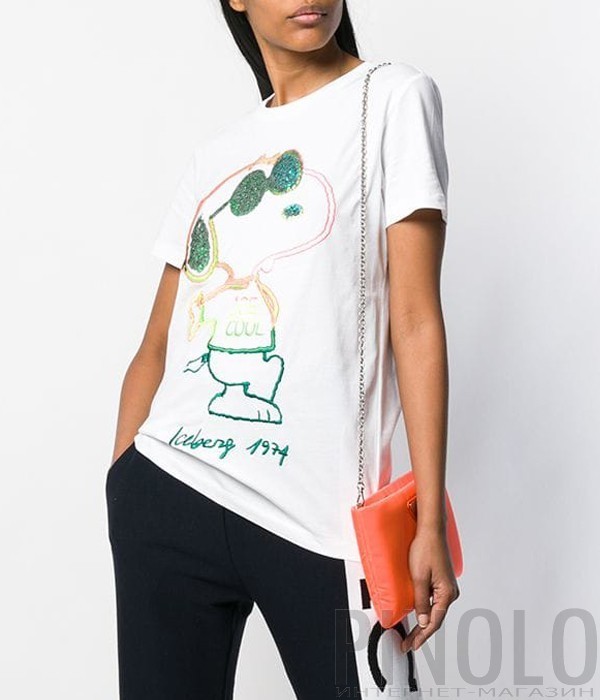 Белая футболка ICEBERG 936301 с изображением Snoopy