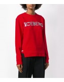 Красная толстовка ICEBERG 216300 с логотипом и заклепками