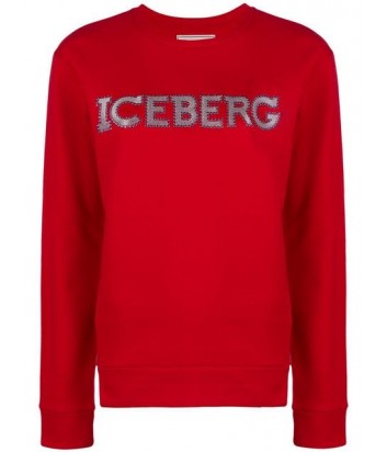 Красная толстовка ICEBERG 216300 с логотипом и заклепками