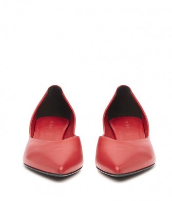 Красные кожаные туфли Vic Matie на маленьком фигурном каблуке
