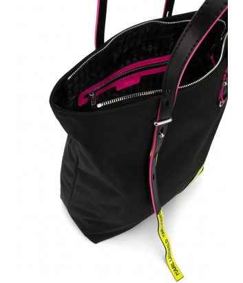 Черная нейлоновая сумка-шоппер Karl Lagerfeld 91KW3084 с неоновыми вставками