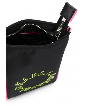 Мини-сумка через плечо Karl Lagerfeld 91KW3236 черная с неоновыми вставками