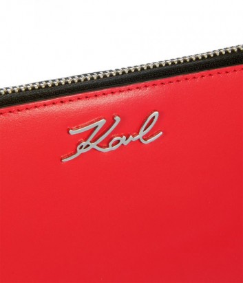 Портмоне на молнии Karl Lagerfeld 86KW3210 в гладкой коже красное
