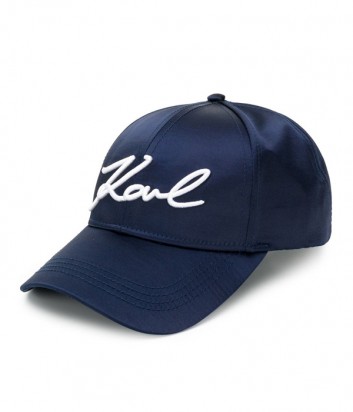 Темно-синяя кепка Karl Lagerfeld 91KW3405 с вышитым логотипом
