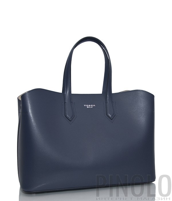 Кожаная сумка-шоппер Tosca Blu TS19TB390 темно-синяя