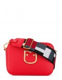 Компактная кожаная сумка Furla Brava 1007893 с широким плечевым ремнем красная