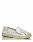Эспадрильи Kanna 9567 в перфорированной коже серебристые