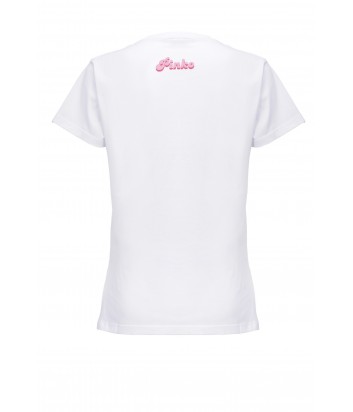 Футболка PINKO 3U10J6 с принтом Pink Lady белая