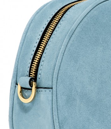Замшевая сумка Gianni Chiarini 6635 круглой формы голубая