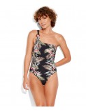 Цельный купальник Seafolly 10838-615 черный с принтом