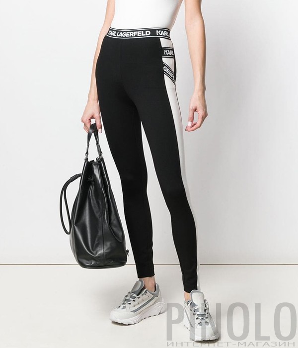 Леггинсы Karl Lagerfeld 91KW1051 черно-белые с логотипом