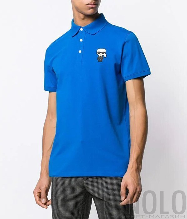 Мужское поло Karl Lagerfeld Ikonik 7550385 синее Мужское поло Karl Lagerfeld Ikonik 7550385 синее