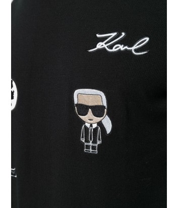 Черный свитшот Karl Lagerfeld 655009 с нашивками