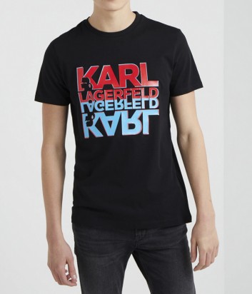 Футболка Karl Lagerfeld 755053 черная с яркими надписями