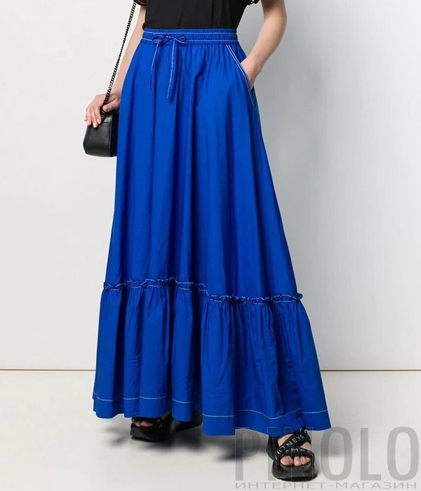 Длинная юбка P.A.R.O.S.H. Caktunix 620325 синяя