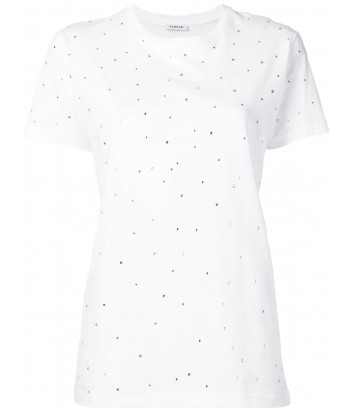 Белая футболка P.A.R.O.S.H. Coshine 110026 в россыпи кристаллов