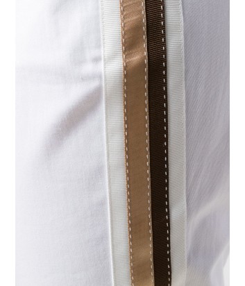 Белые брюки P.A.R.O.S.H. Cyber 230123 с коричневыми лампасами