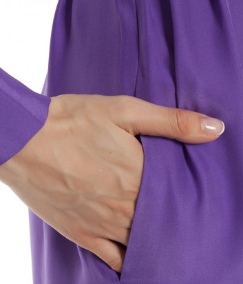 Длинное шелковое платье P.A.R.O.S.H. Softer 720672 фиолетовое