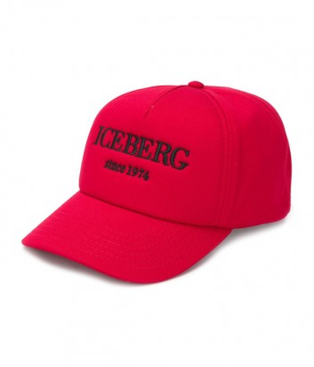 Мужская кепка ICEBERG 71036912 красная с вышитым логотипом