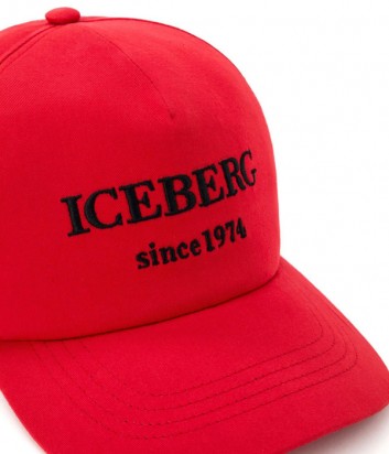 Мужская кепка ICEBERG 71036912 красная с вышитым логотипом