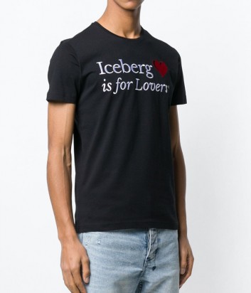 Черная футболка ICEBERG I1P0F0126301 с вышитым логотипом