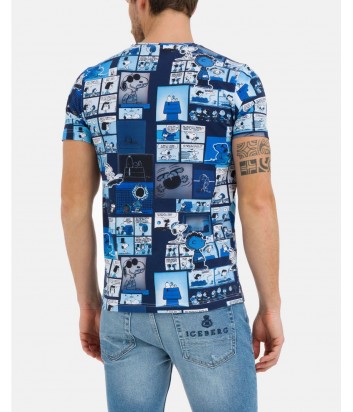 Футболка ICEBERG I1P0F01N6309 с мультипликационным принтом синяя