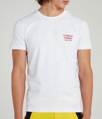 Мужская футболка ICEBERG F01J6309 белая с вышивкой