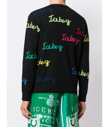 Черный свитер ICEBERG A0027604 с цветными логотипами