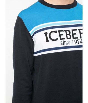 Черный свитер ICEBERG A0037604 логотипом