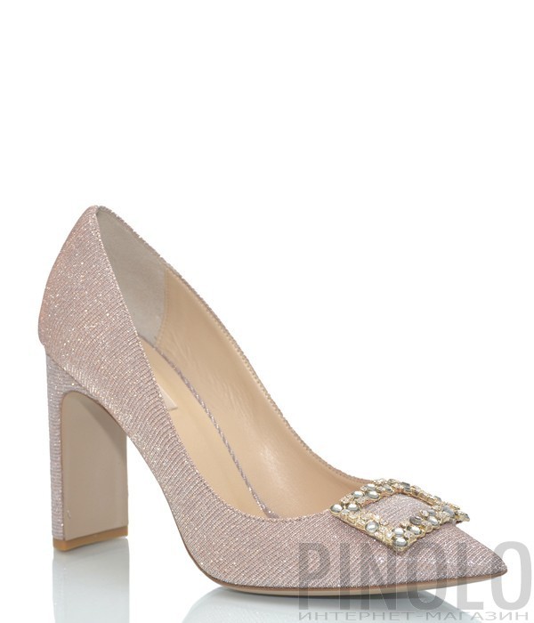 Блестящие кожаные туфли Fabio Rusconi Jico нюдовые