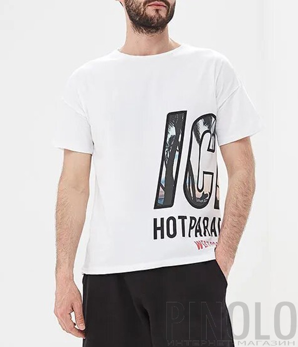 Белая футболка ICE PLAY F053P410 с ярким принтом