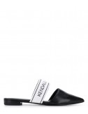 Черные кожаные мюли Kendall+Kylie Edie с брендированной вставкой