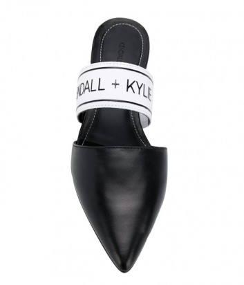 Черные кожаные мюли Kendall+Kylie Edie с брендированной вставкой